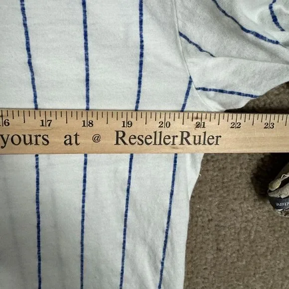 Red Jacket Chicago Cubs T-Shirt Mens XL White Brass Tacks Pinstripe Licensed NEW - Picture 6 of 10